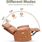 Fauteuil inclinable releveur avec fonctions Chaleur et Massage, pivotant à 360°, 1 place (Beige / Marron foncé / Gris / Couleur rétro)