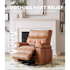 Fauteuil inclinable releveur avec fonctions Chaleur et Massage, pivotant à 360°, 1 place (Beige / Marron foncé / Gris / Couleur rétro)