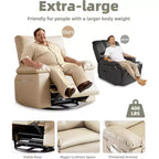 Fauteuil inclinable releveur avec fonctions Chaleur et Massage, pivotant à 360°, 1 place (Beige / Marron foncé / Gris / Couleur rétro)