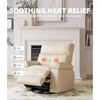 Fauteuil inclinable releveur avec fonctions Chaleur et Massage, pivotant à 360°, 1 place (Beige / Marron foncé / Gris / Couleur rétro)