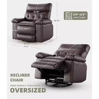 Fauteuil inclinable releveur avec fonctions Chaleur et Massage, pivotant à 360°, 1 place (Beige / Marron foncé / Gris / Couleur rétro)