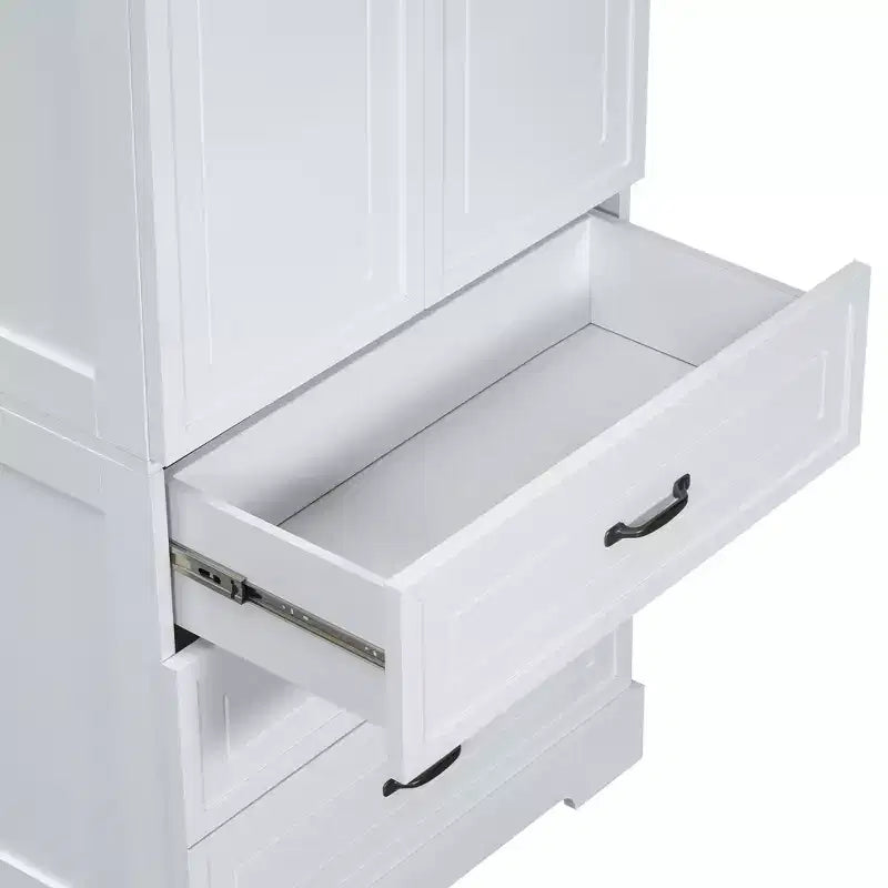 Meuble de rangement haut de salle de bain moderne Clara – Deux portes, étagère réglable et 2 tiroirs