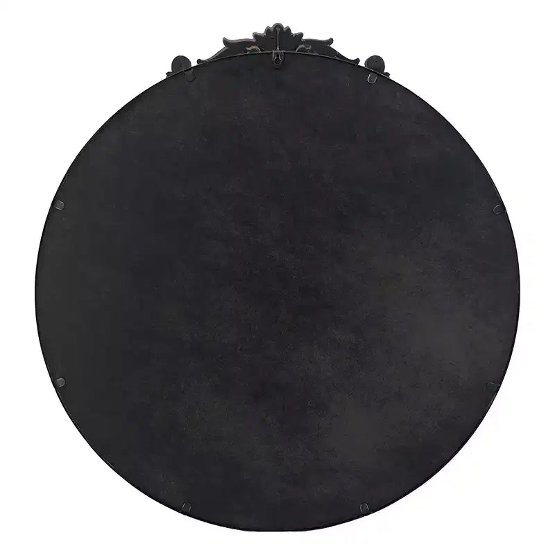 Miroir mural octogonal noir avec cadre décoratif, à fixer au mur