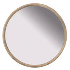 Miroir mural marron rond, simple, cadre octogonal