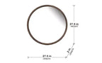 Miroir mural marron rond, simple, cadre octogonal